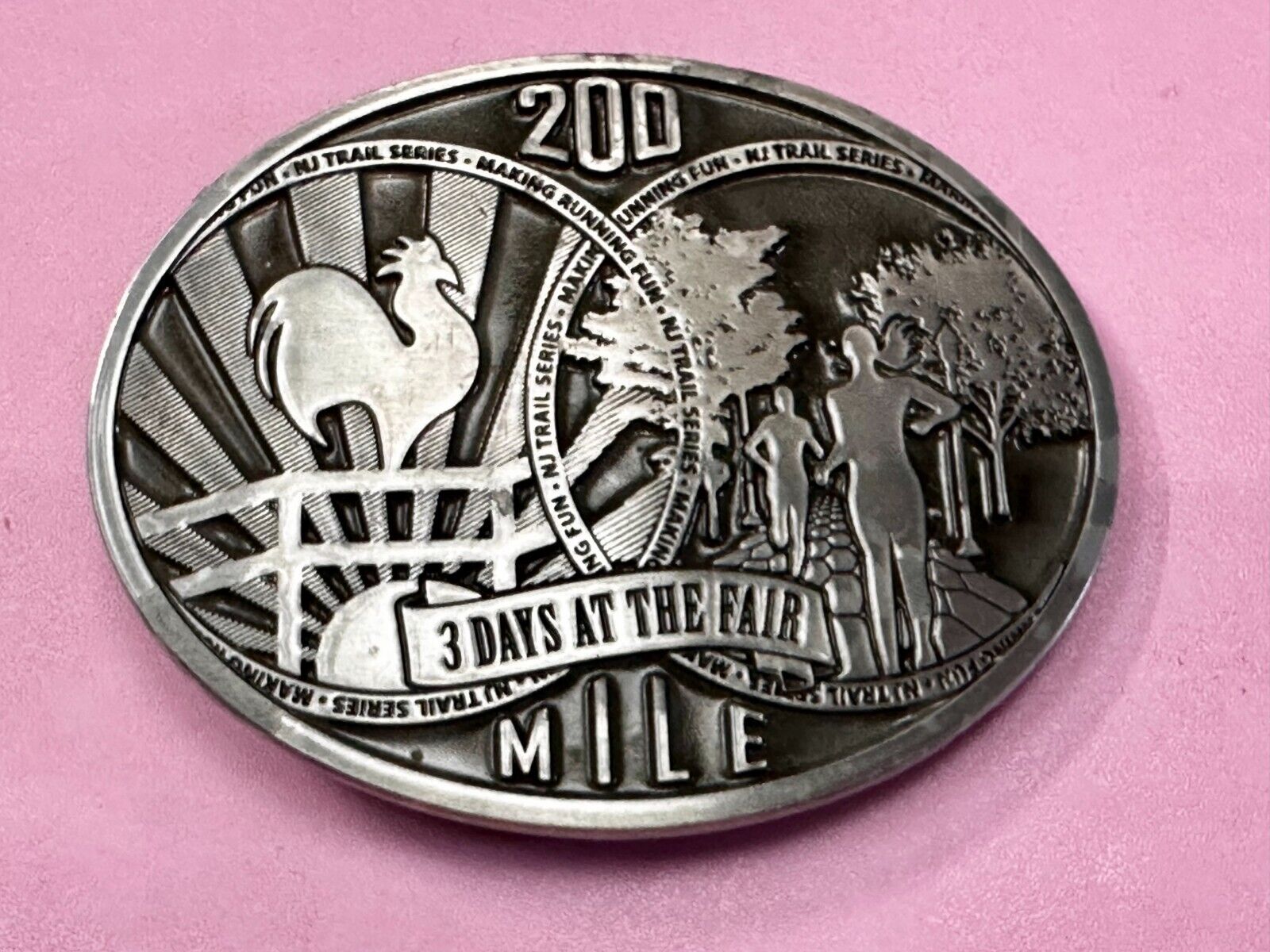200 Mile at the Fair Fun Run New Jersey NJ Commemorative Dynabuckle Belt Buckle