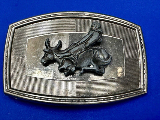 Vintage Cowboy on Bucking Saddle Bronc western belt buckle
