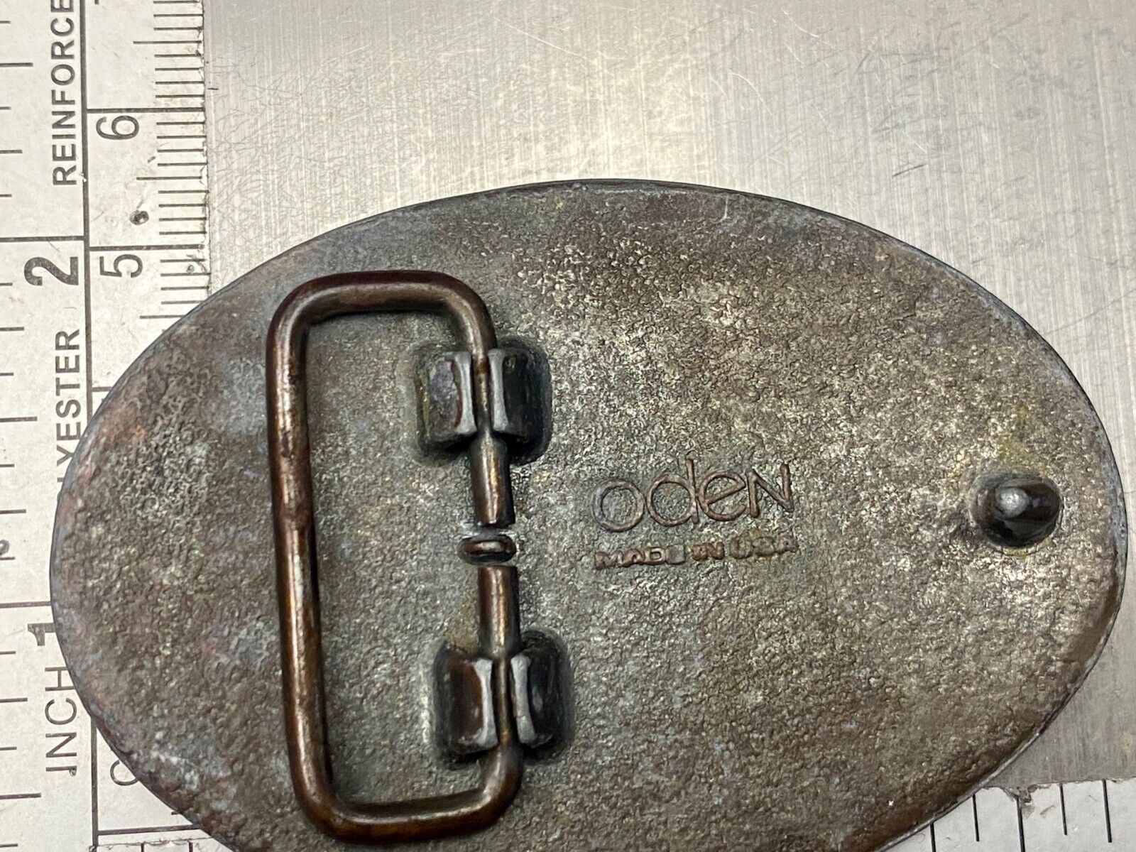 BEN  - custom name 1970's Wood Grain theme belt buckle by Oden