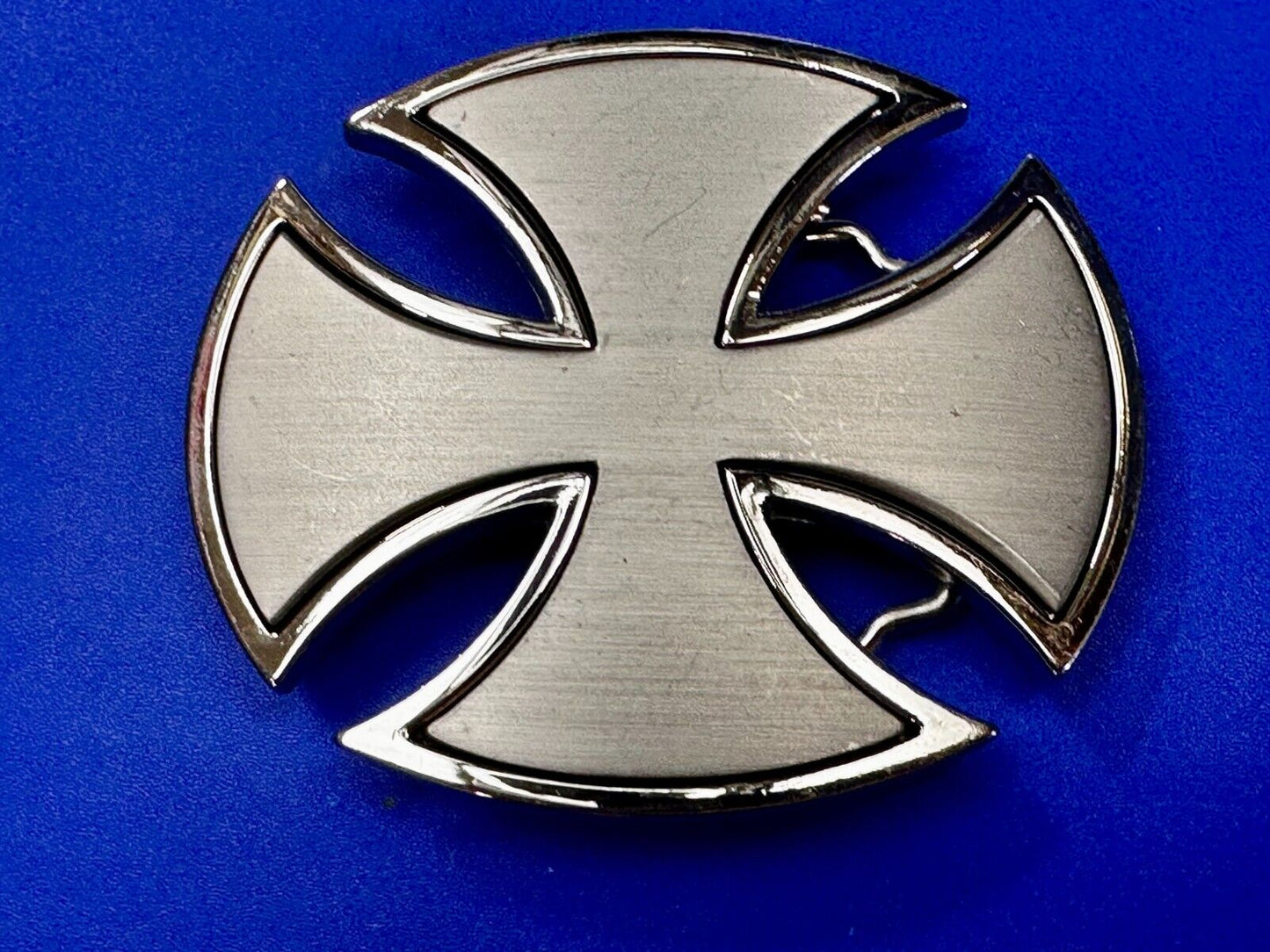 Celtic Maltese Iron Crusader Cross Religion Silver Color Cutout Punk Belt Buckle