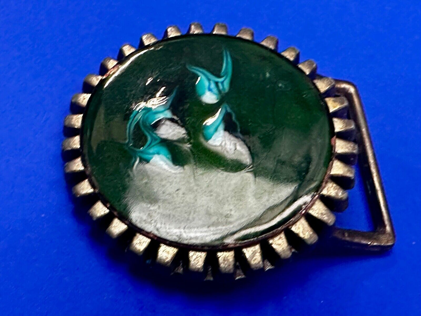 Artisan Metalworker Green Email Art Project - Beautiful Vintage Belt Buckle
