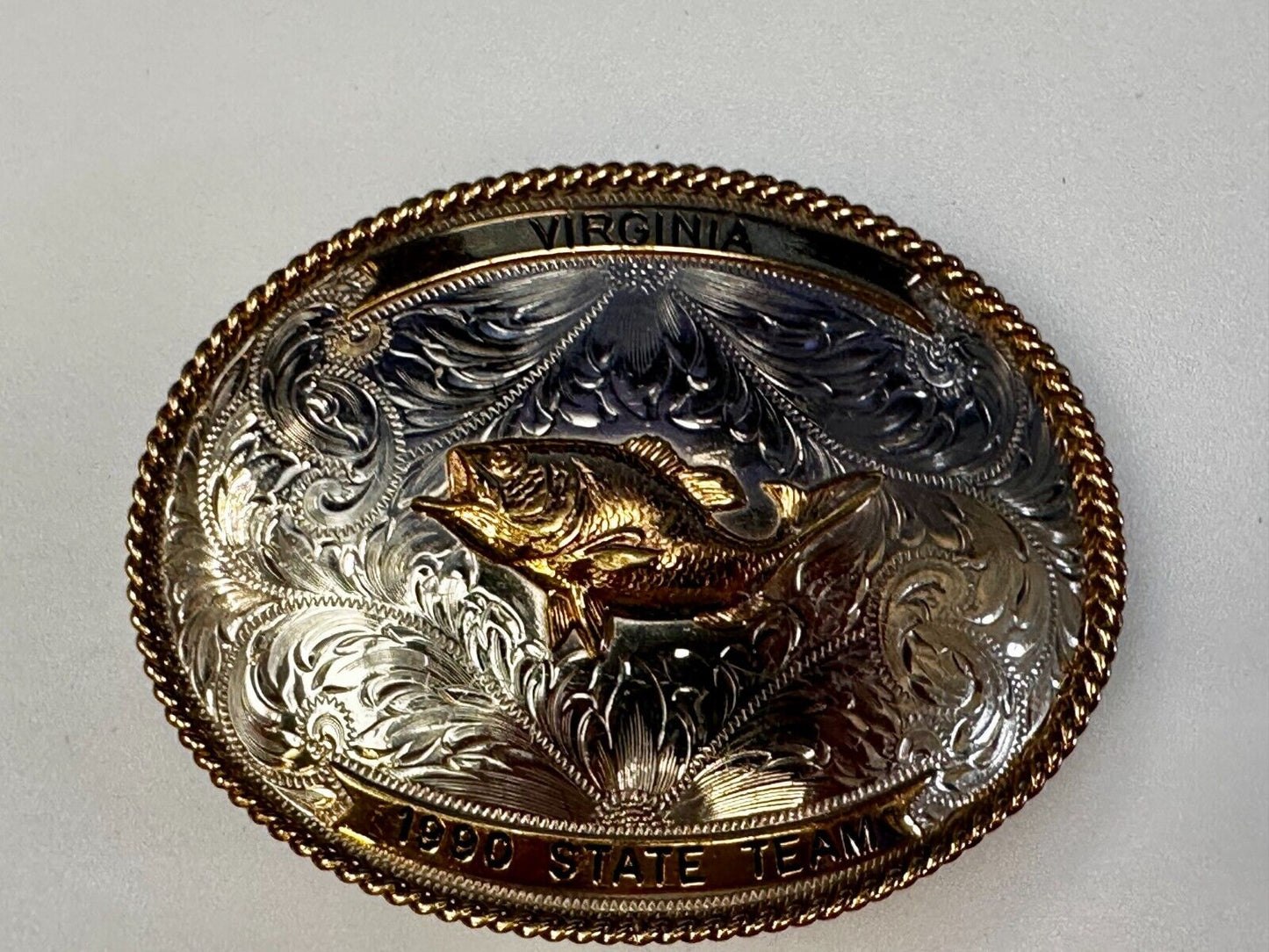 VA State Mr. Bass Fishing Clayton Lake Trophy Montana Silversmiths Belt Buckle