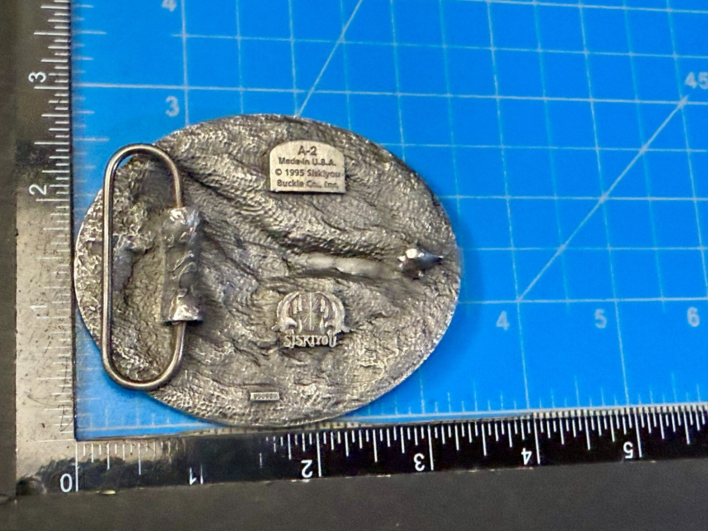 American Indian Flying Eagle Native Feather VTG 1995 Siskiyou Belt Buckle A-2