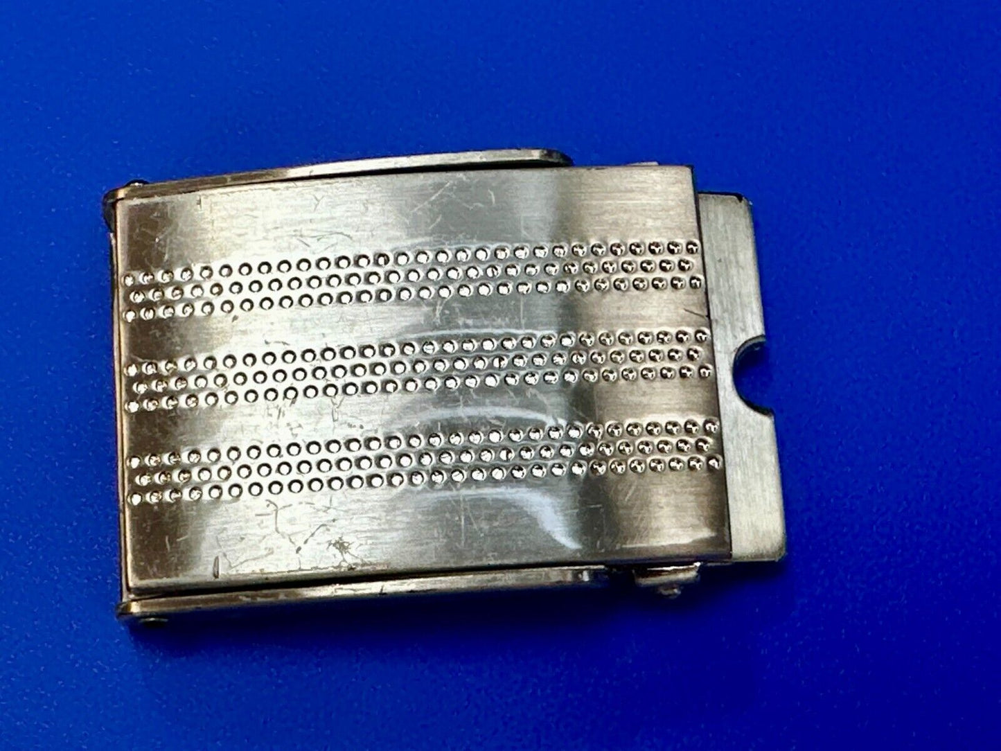 Adidas Golf Stripe Pattern Silver Tone Replacement Dress Style Vtg. Belt Buckle