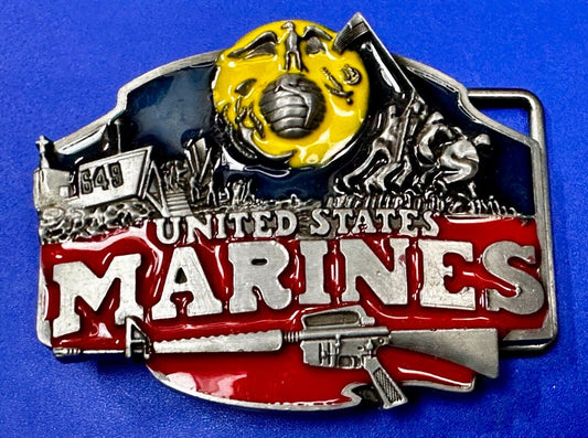 United States Marines Raised Colorful Patriotic Usa American Belt Buckle