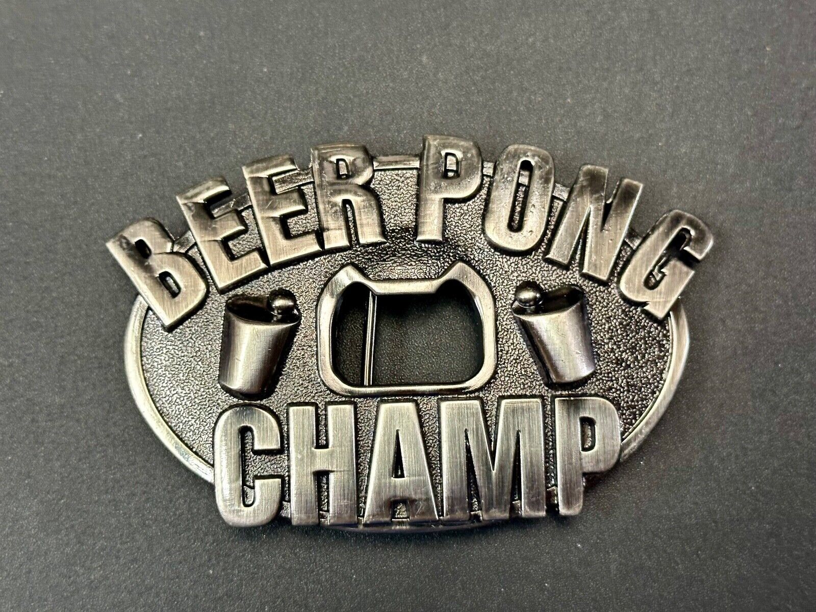 Beer Pong Champ - Novelty Funny BOTTLE OPENER & BELT BUCKLE