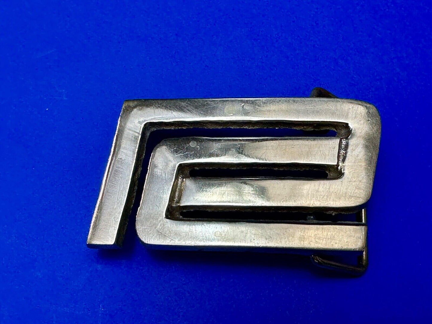 Abstract Design R Company Emblem? Vintage  Solid Brass Belt Buckle