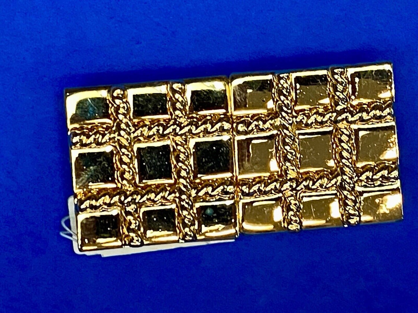 Vintage gold tone two piece interlocking belt buckle by Dotty Smith 