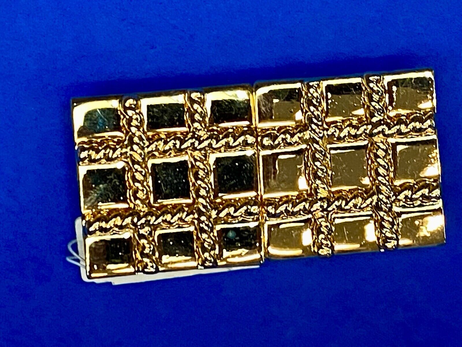 Vintage gold tone two piece interlocking belt buckle by Dotty Smith 