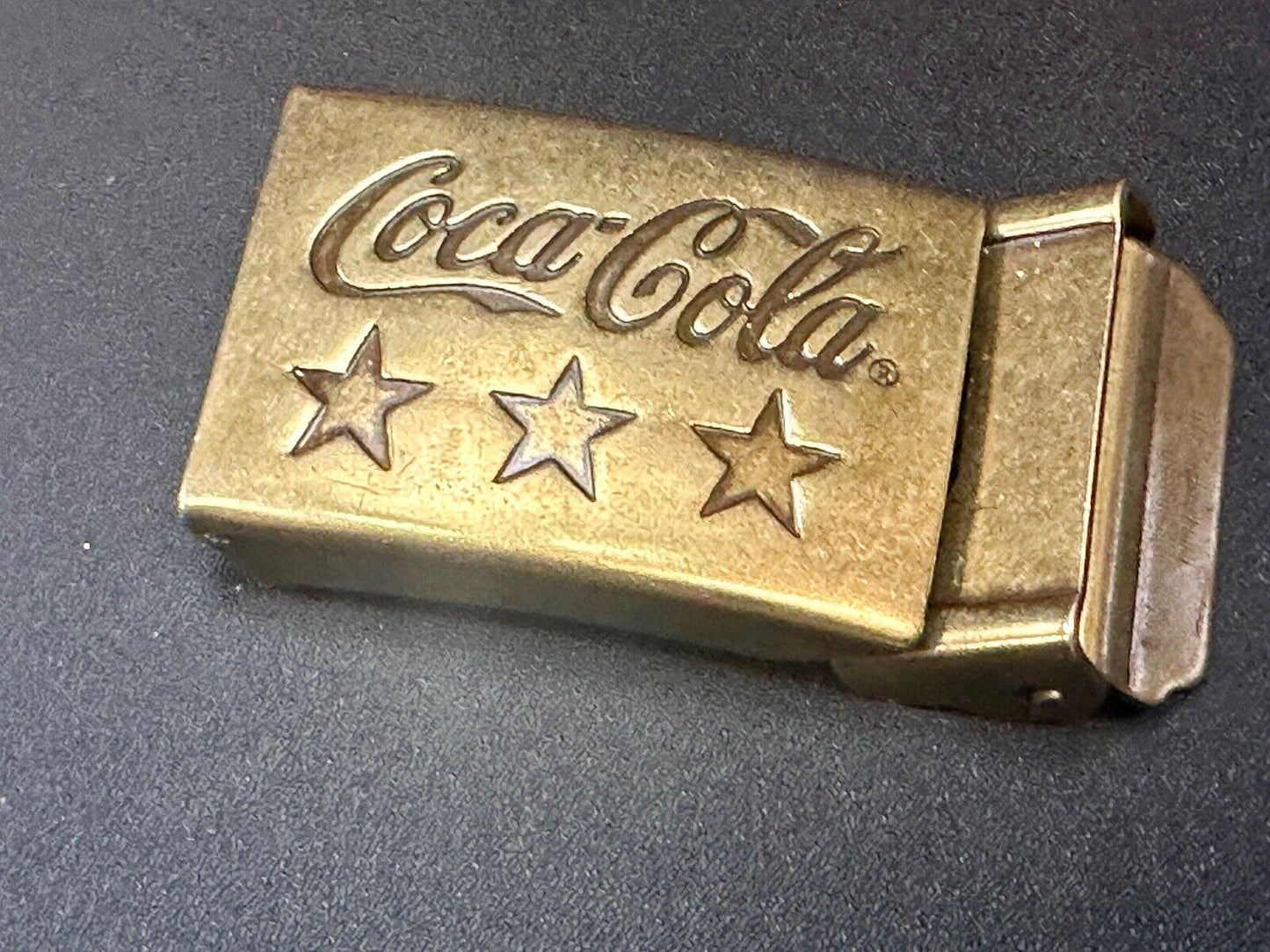 Three Stars - COCA-COLA SODA POP COLLECTORS VINTAGE BRASS TONE BELT BUCKLE