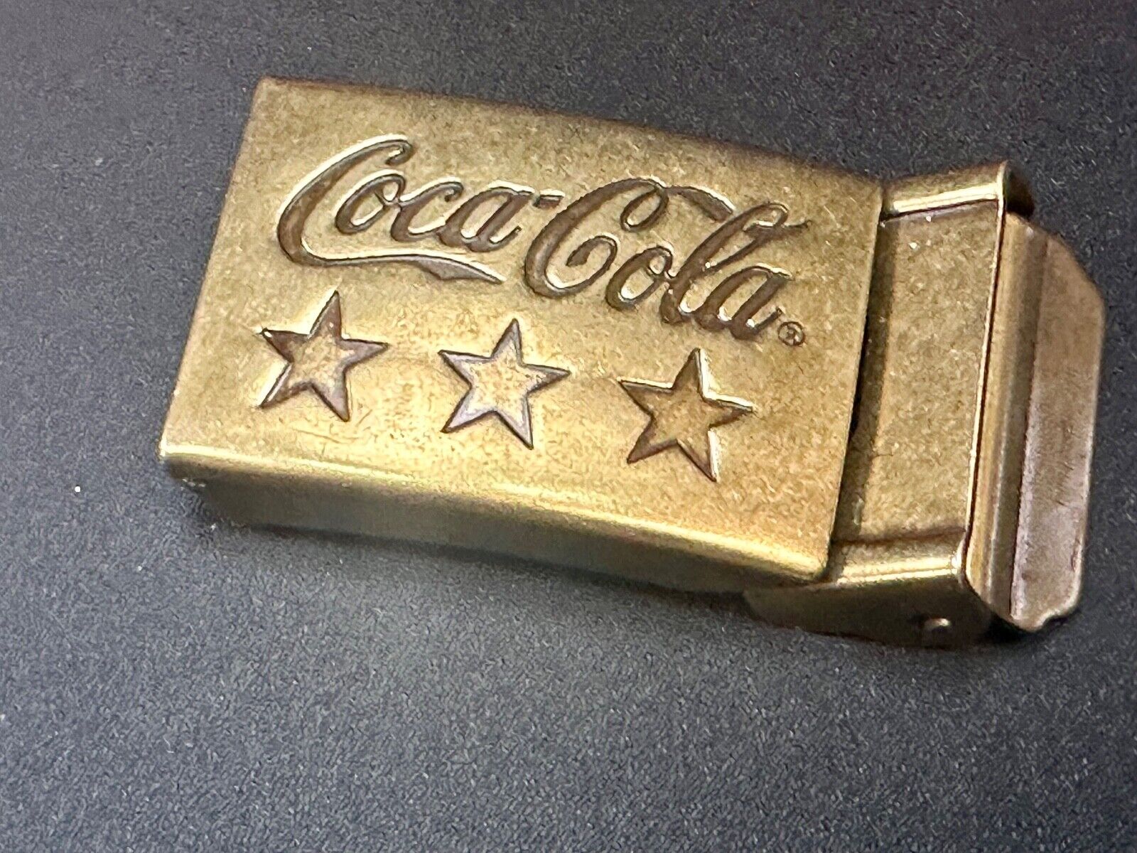 Three Stars - COCA-COLA SODA POP COLLECTORS VINTAGE BRASS TONE BELT BUCKLE