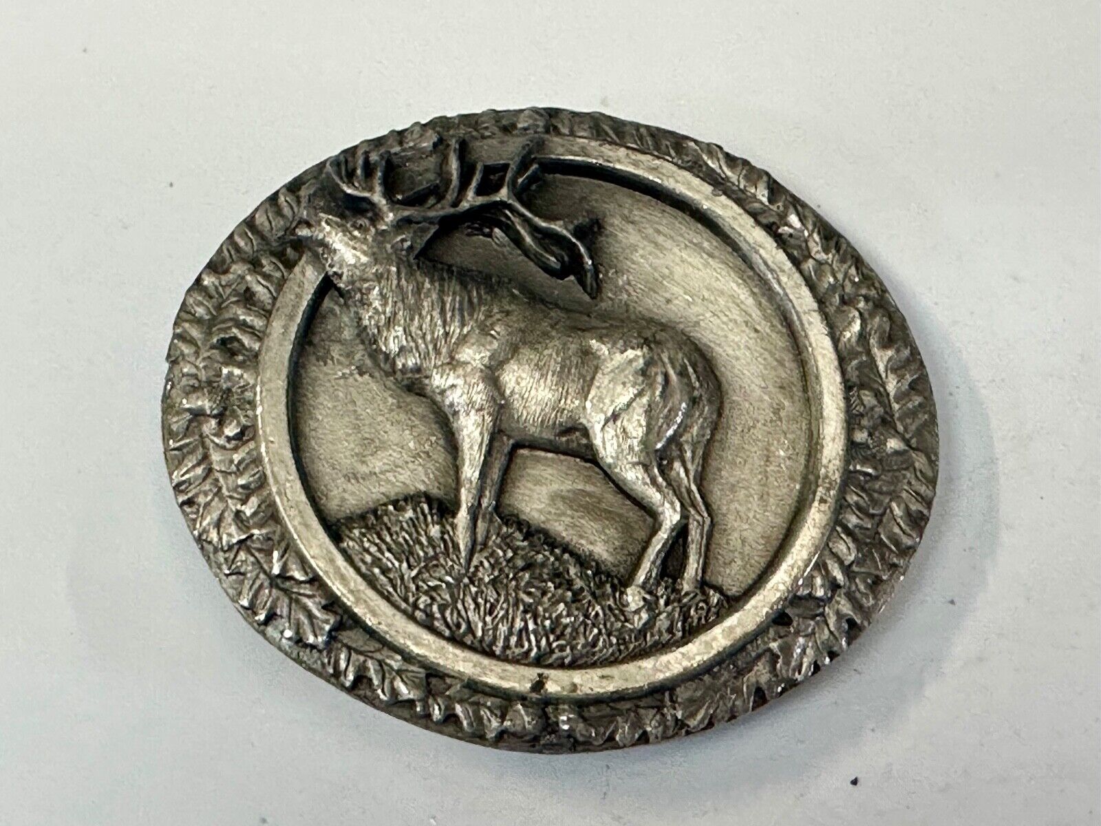 The North American Elk Commemorative Vtg. 1986 Bergamot Brass Works belt buckle