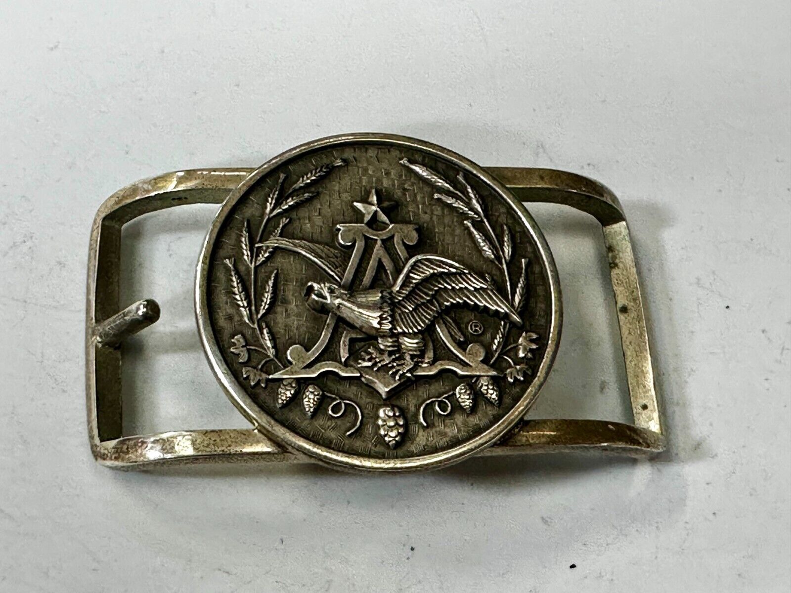 Anheuser Busch Beer Brewing Co Eagle Sterling Silver Belt Buckle