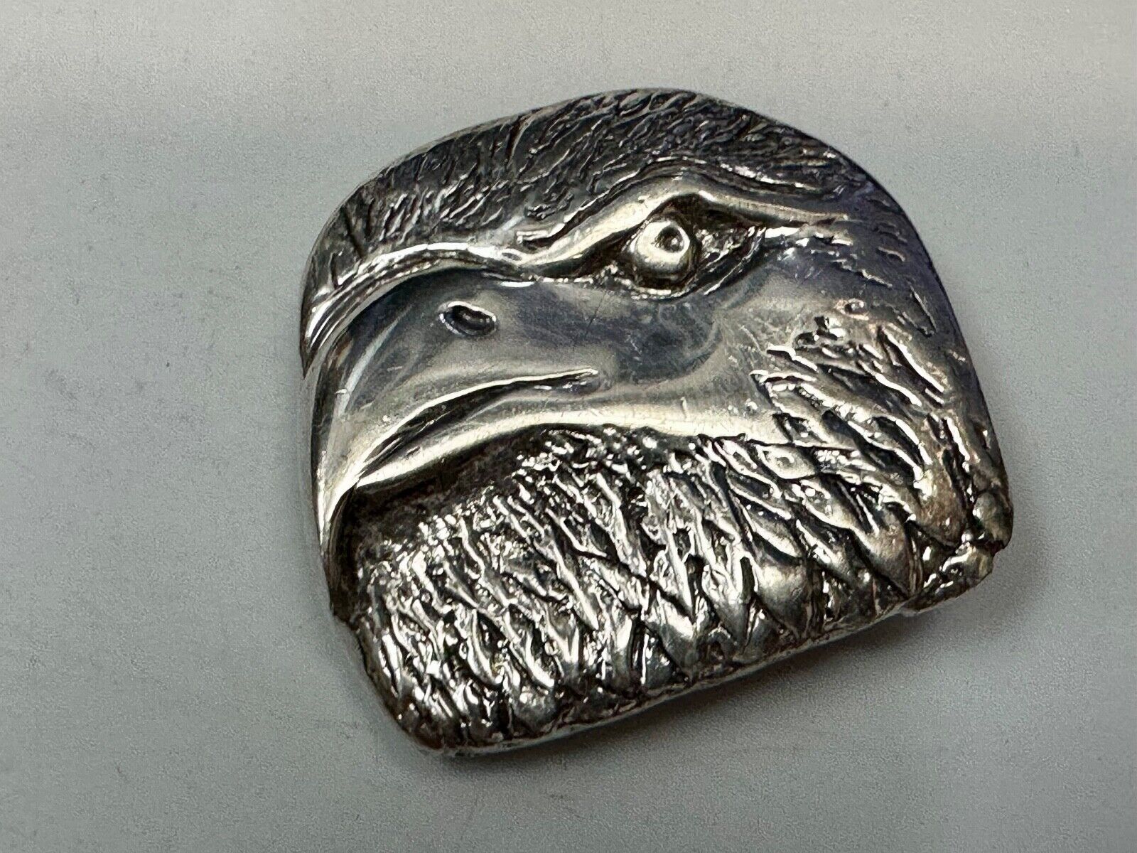 Bald Eagle Head - Patriotic America Silver Belt Buckle Artisan Made signed MH