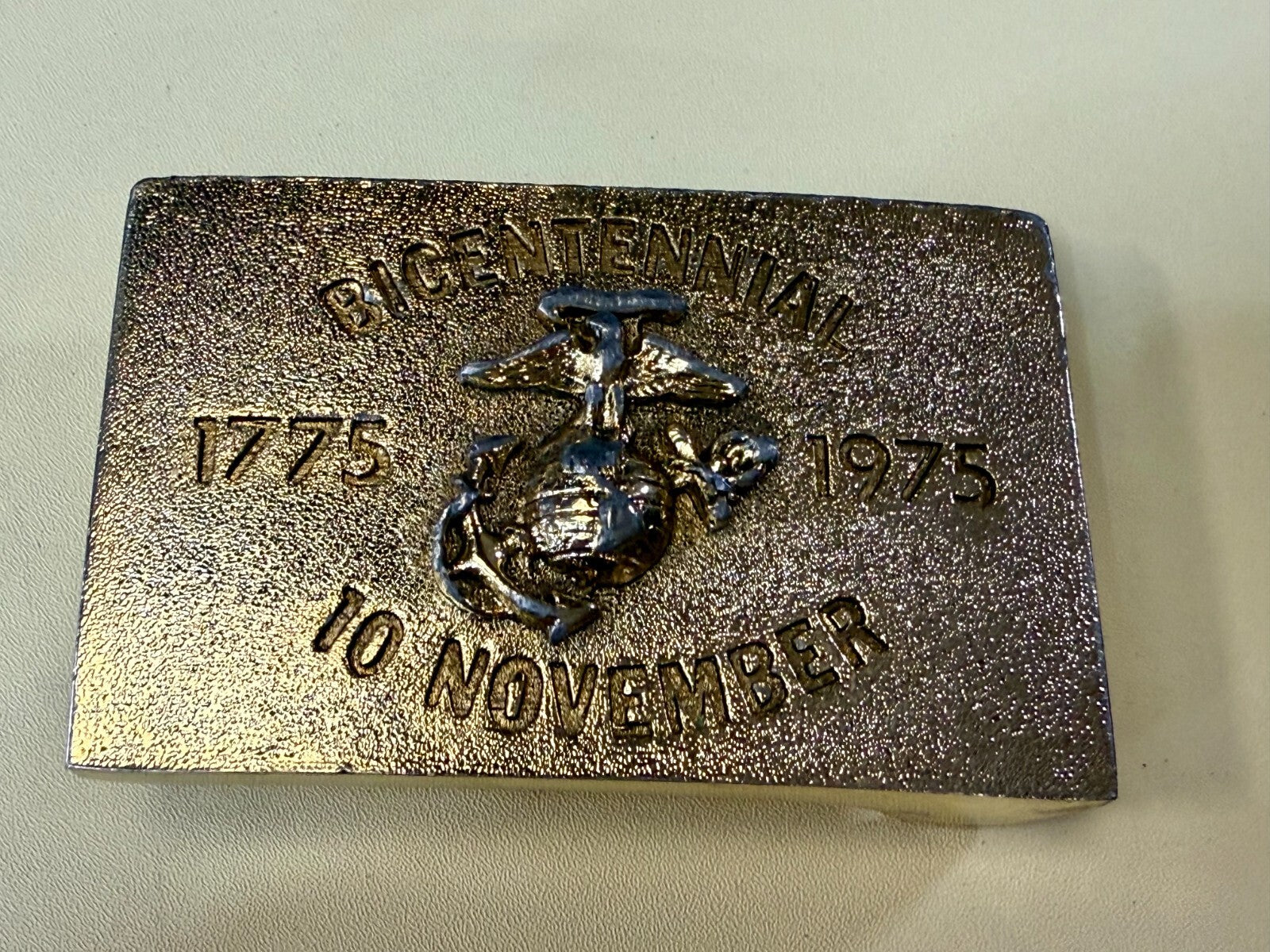 US Marine Corps Bicentennial 1775-1975 November 10 Commemorative Belt Buckle