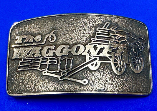 The Waggoners Vintage Trucking company advertising solid bronze belt buckle