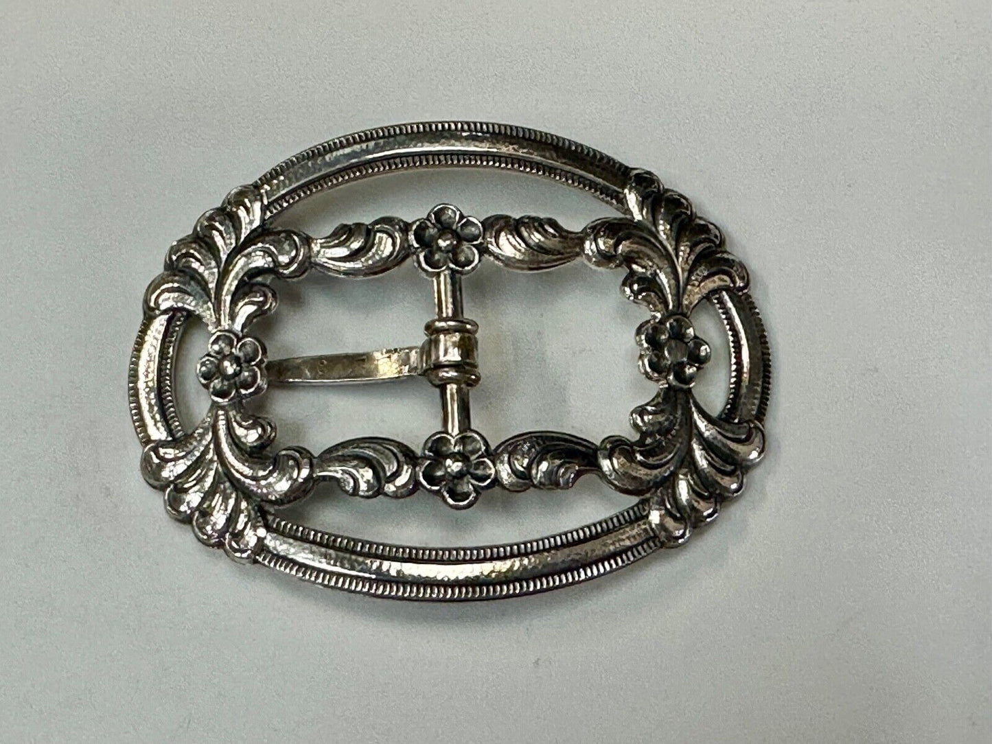 Antique Ornate Silver belt buckle - J.K. 8305