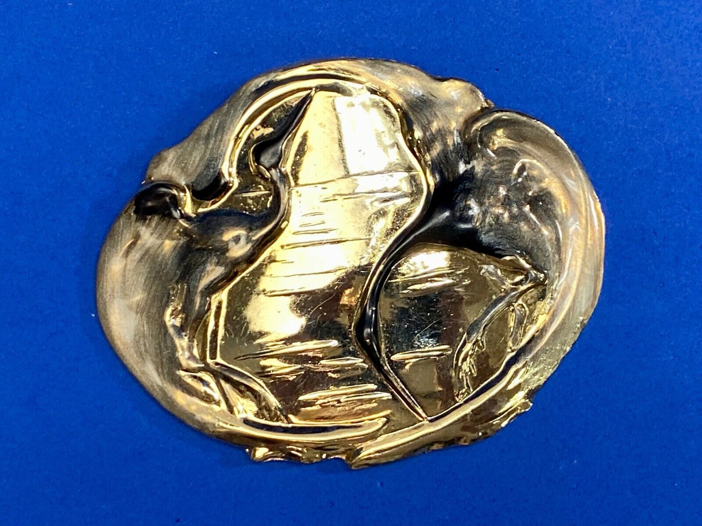 Art Nouveau Charmant Duck Figure Enamel Asian Chinoiserie Crane Belt Buckle