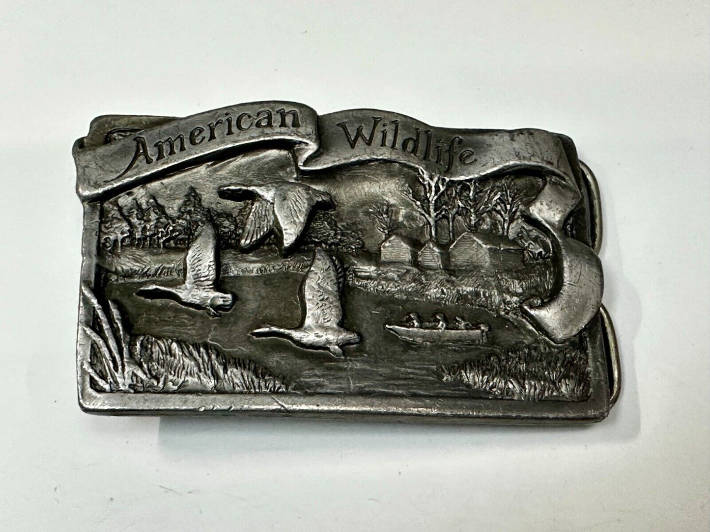 American Wildlife Birds Ducks Hunting Commemorative Vintage 1987 Belt Buckle