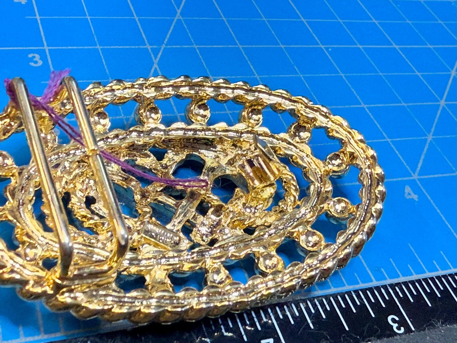 Anchor Rope Nautical Theme See-Trough Gold Tone 1987 Mimi Di N  Belt Buckle