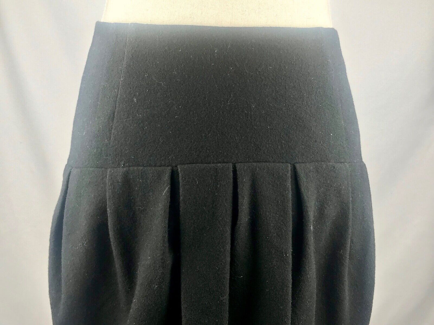 Anthropologie LEIFSDOTTIR Black Wool Blend Short Pleated Mini Skirt 8
