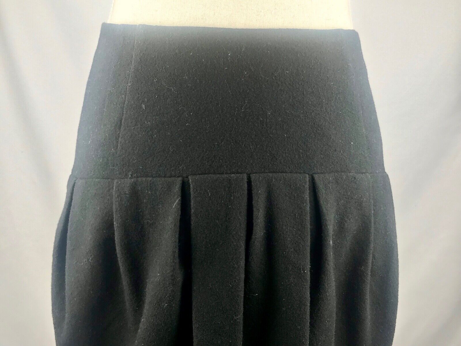 Anthropologie LEIFSDOTTIR Black Wool Blend Short Pleated Mini Skirt 8