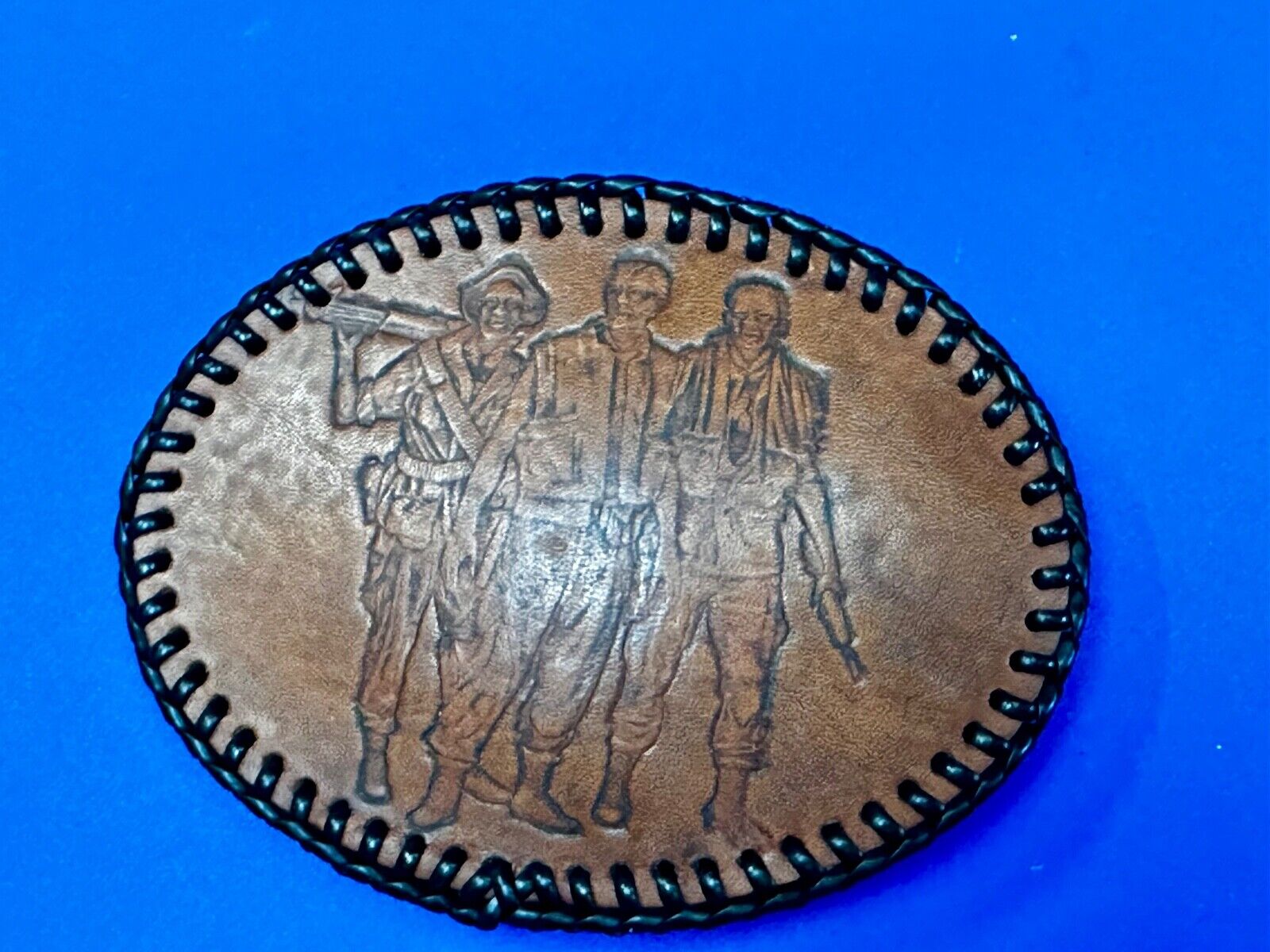 Vietnam War Memorial The Three Soldiers Statue Leather Vintage Belt Buckle