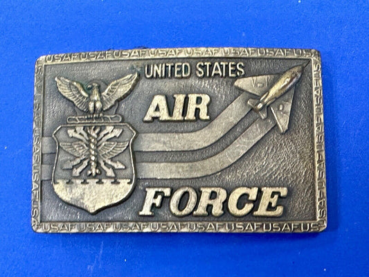 United States Air Force - Patriotic American Military brass tone belt buckle