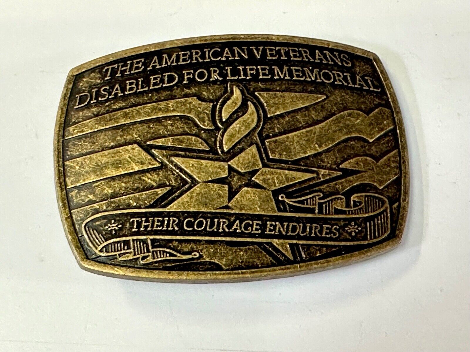 Their Courage Endures  American Veterans Disabled for Life Memorial Belt Buckle