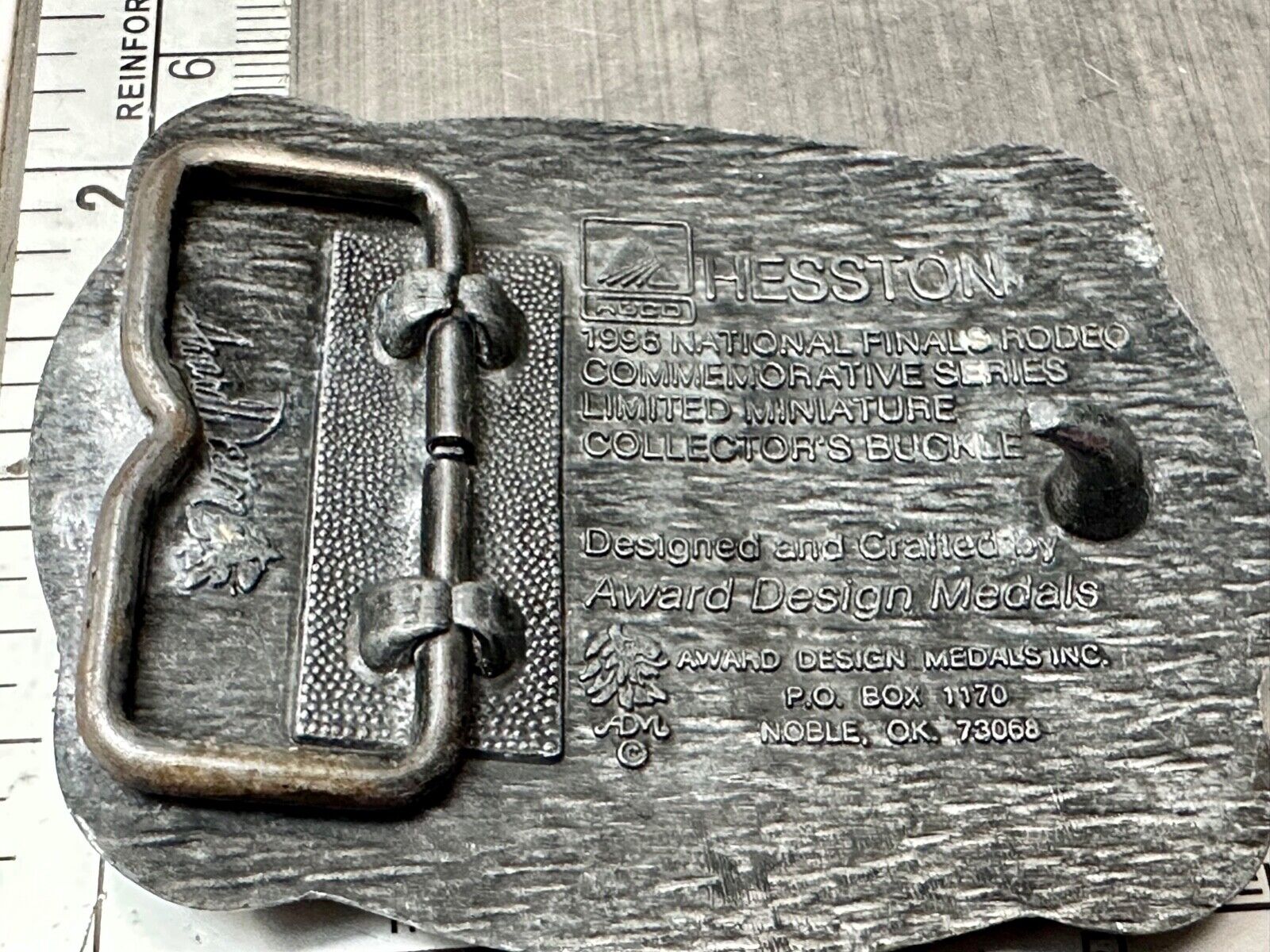 1996 Youth size NFR National Finals Rodeo ADM Kicking Bronc belt buckle