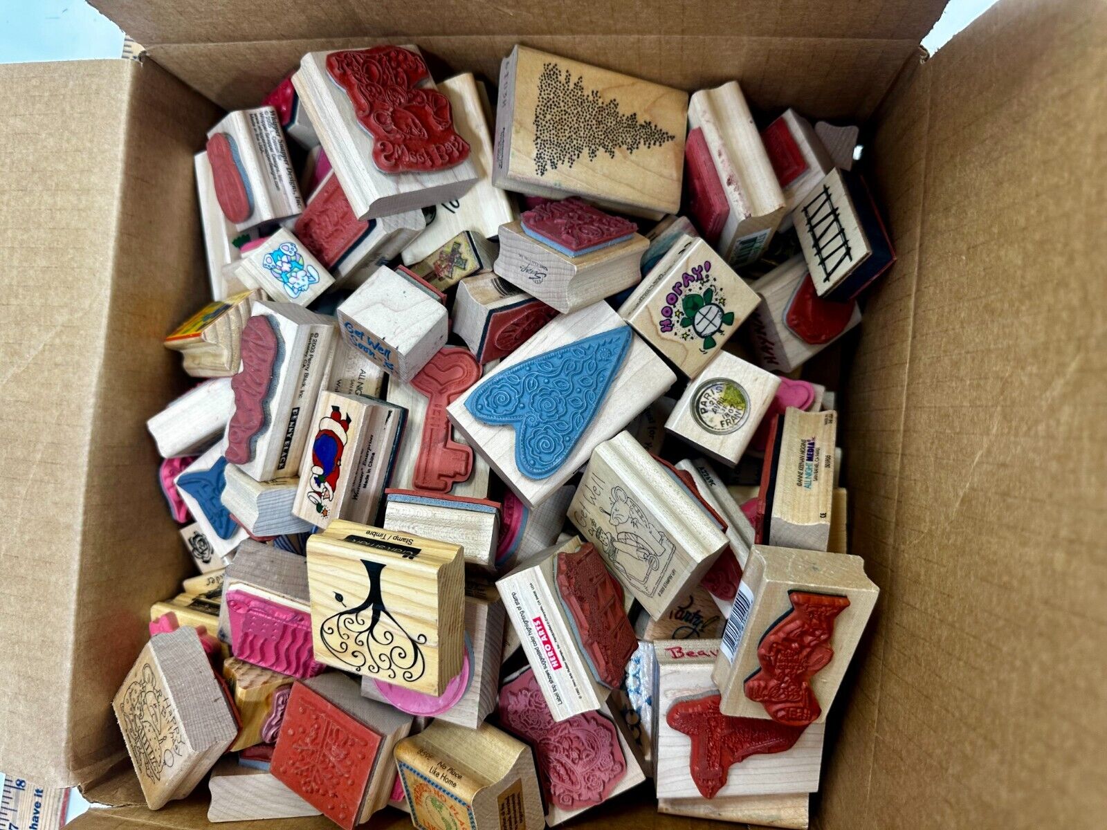 7.4 Pounds of Rubber Stamps HUGE LOT - Mostly NEW! Scrapbook Teachers SCORE!