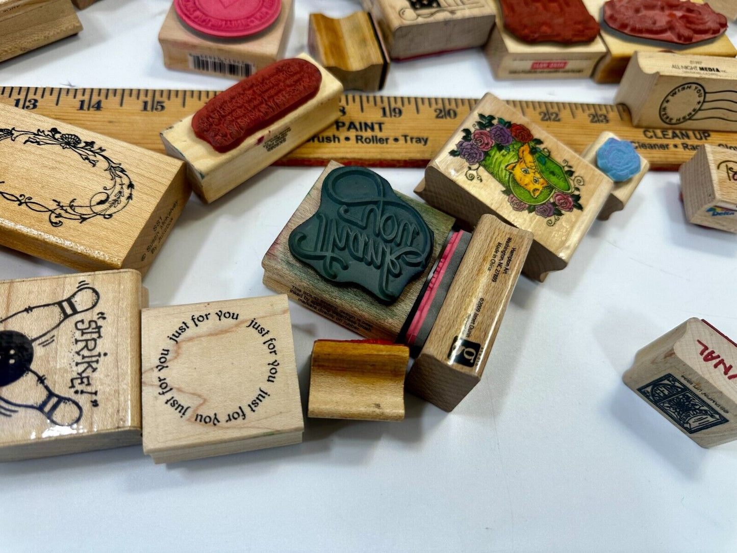 7.4 Pounds of Rubber Stamps HUGE LOT - Mostly NEW! Scrapbook Teachers SCORE!
