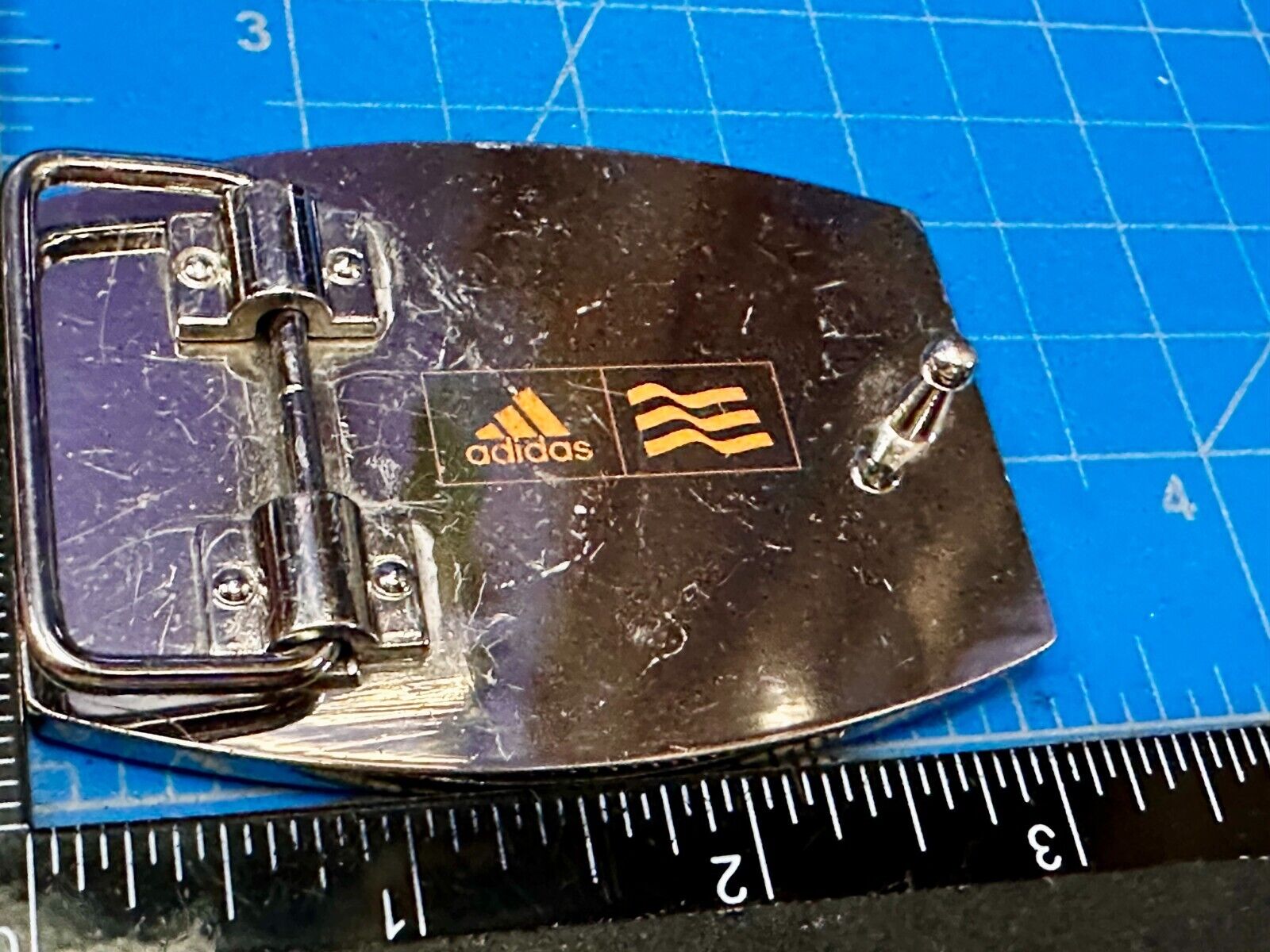 Adidas Golf Stripe Silver Color Trophy Dress Style Reflective Belt Buckle