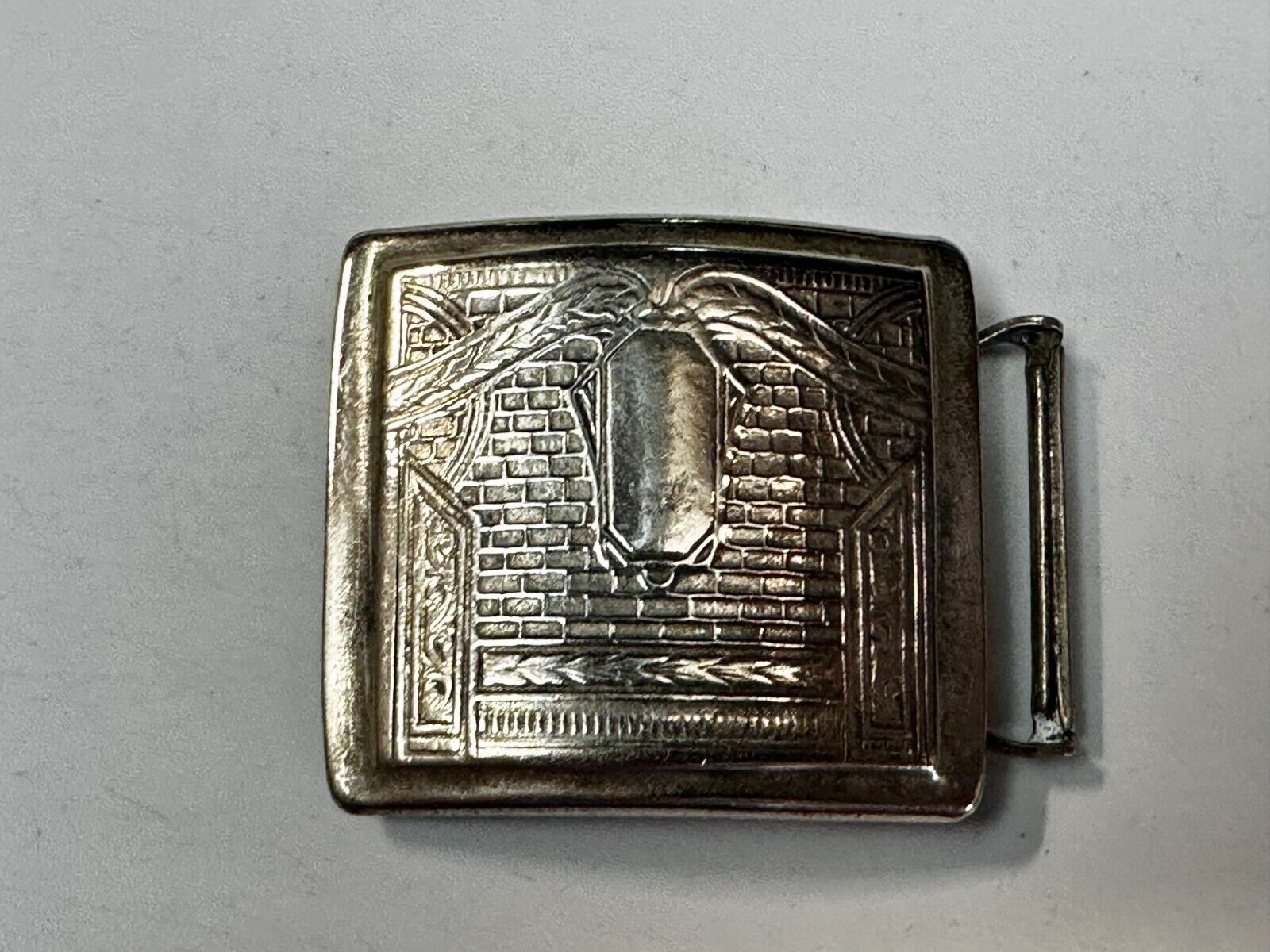 Antique Silver Gold Inlay Belt Buckle Ready To Engrave Letter Monogram Initial