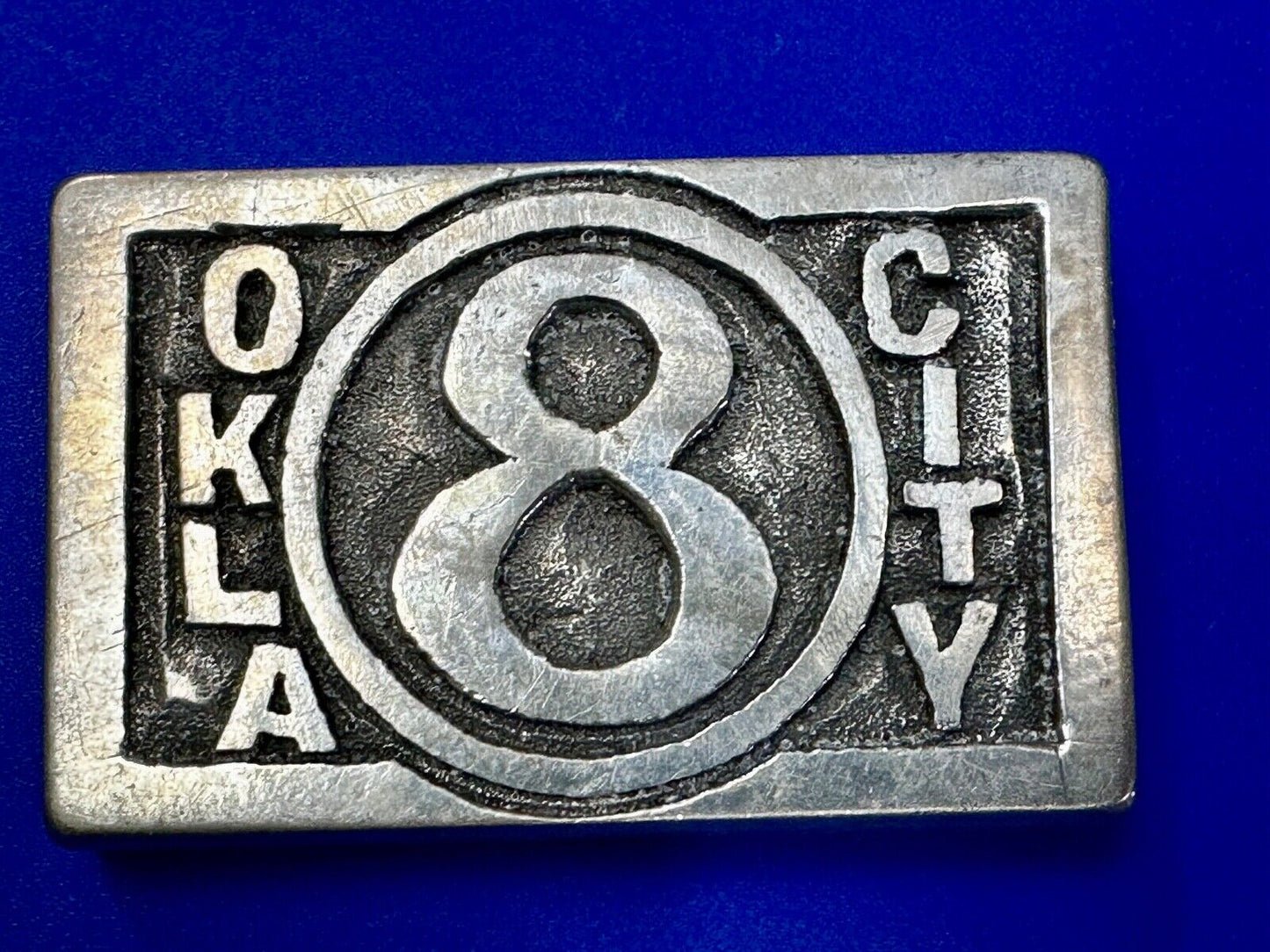 Tulsa Oklahoma City TV channel 8 Vintage J W  Taylor Custom Artisan belt buckle