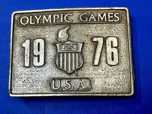 1976 Olympic Games Commemorative Vintage Bergamot Silver Color Belt Buckle