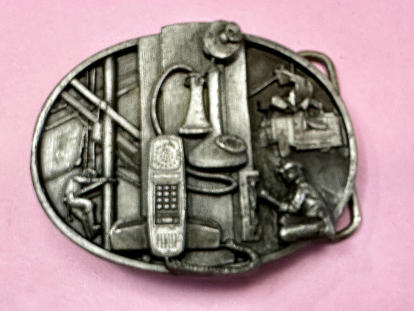 Telephone Lineman Line Electrical Worker Commemorative 1988 Siskiyou Belt Buckle