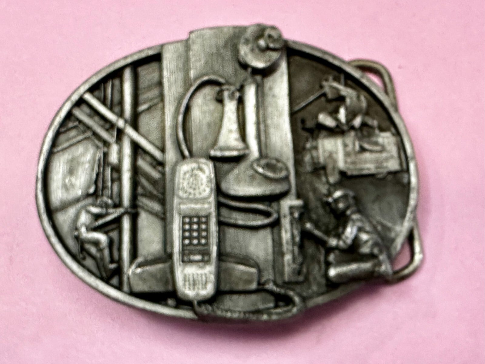 Telephone Lineman Line Electrical Worker Commemorative 1988 Siskiyou Belt Buckle
