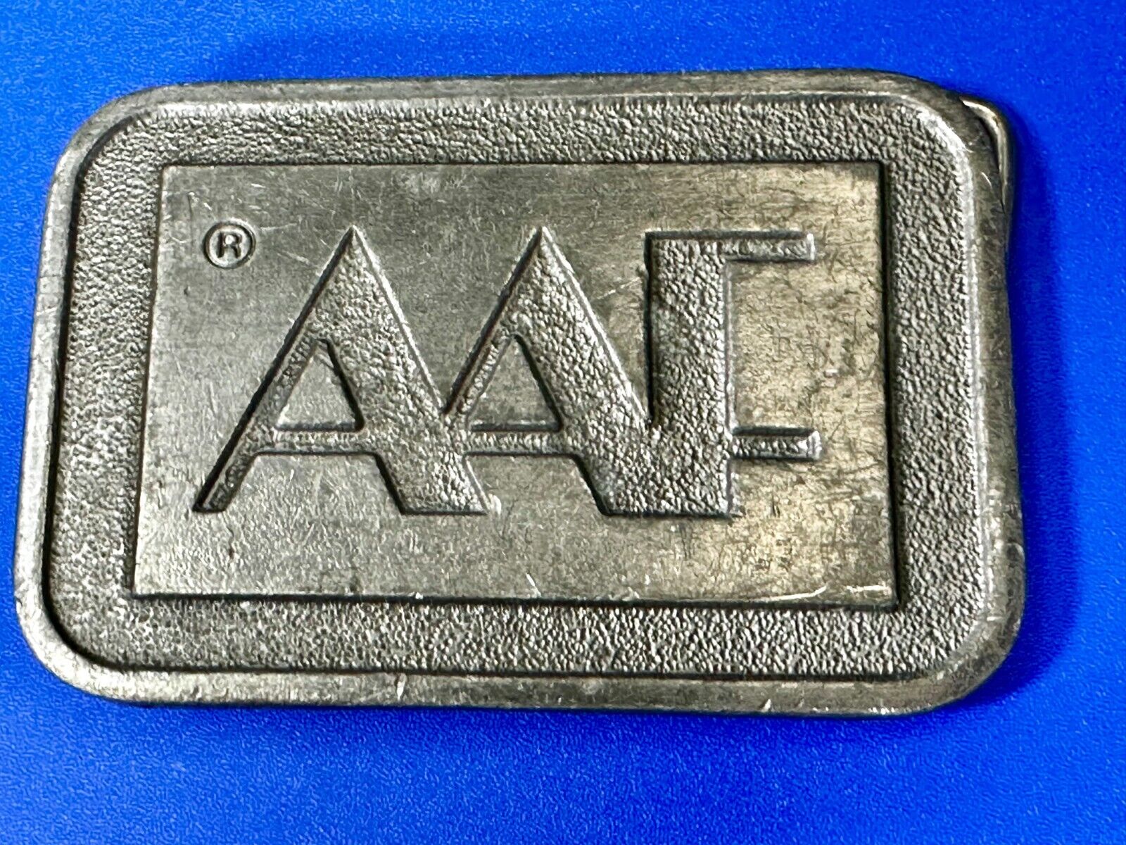 AAF American Air Filter Company Brass Tone Advertisement Belt Buckle