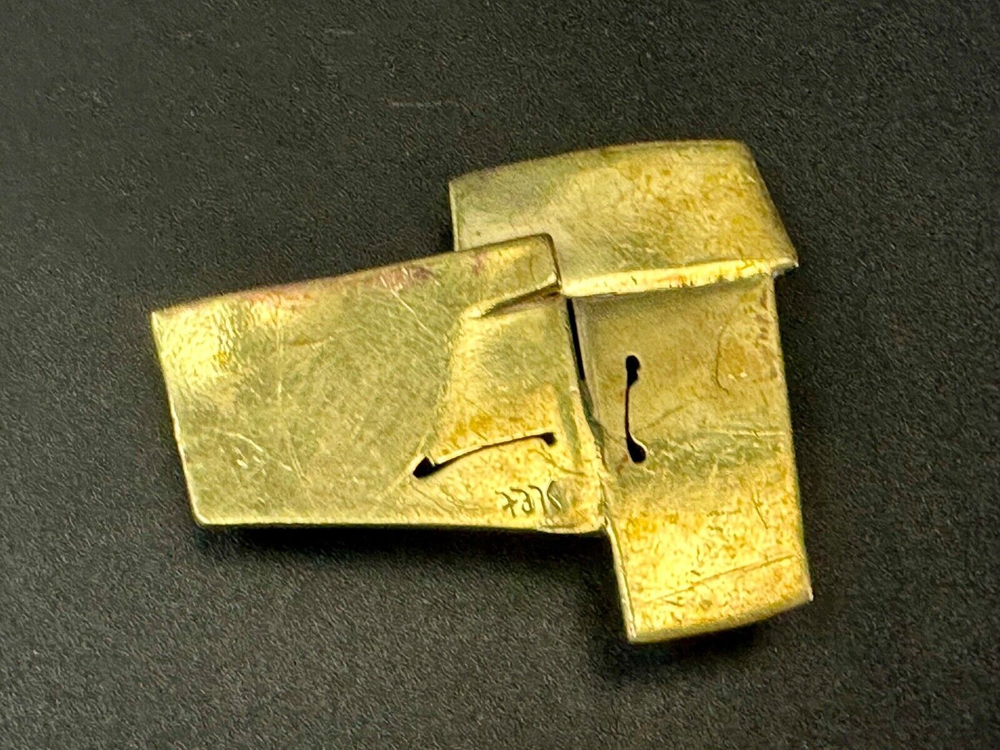 Artisan Brass Abstract Crumpled Paper Art Hippy Belt Buckle