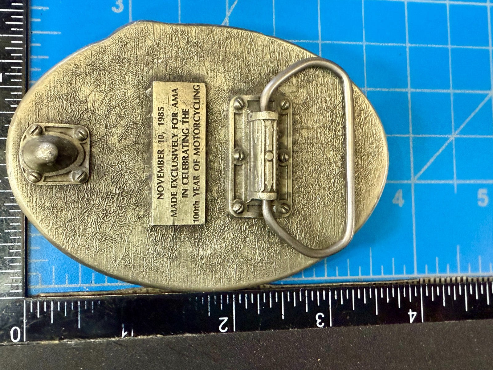 AMA American Motorcyclist Association A Century of Motorcycling Vtg. Belt Buckle