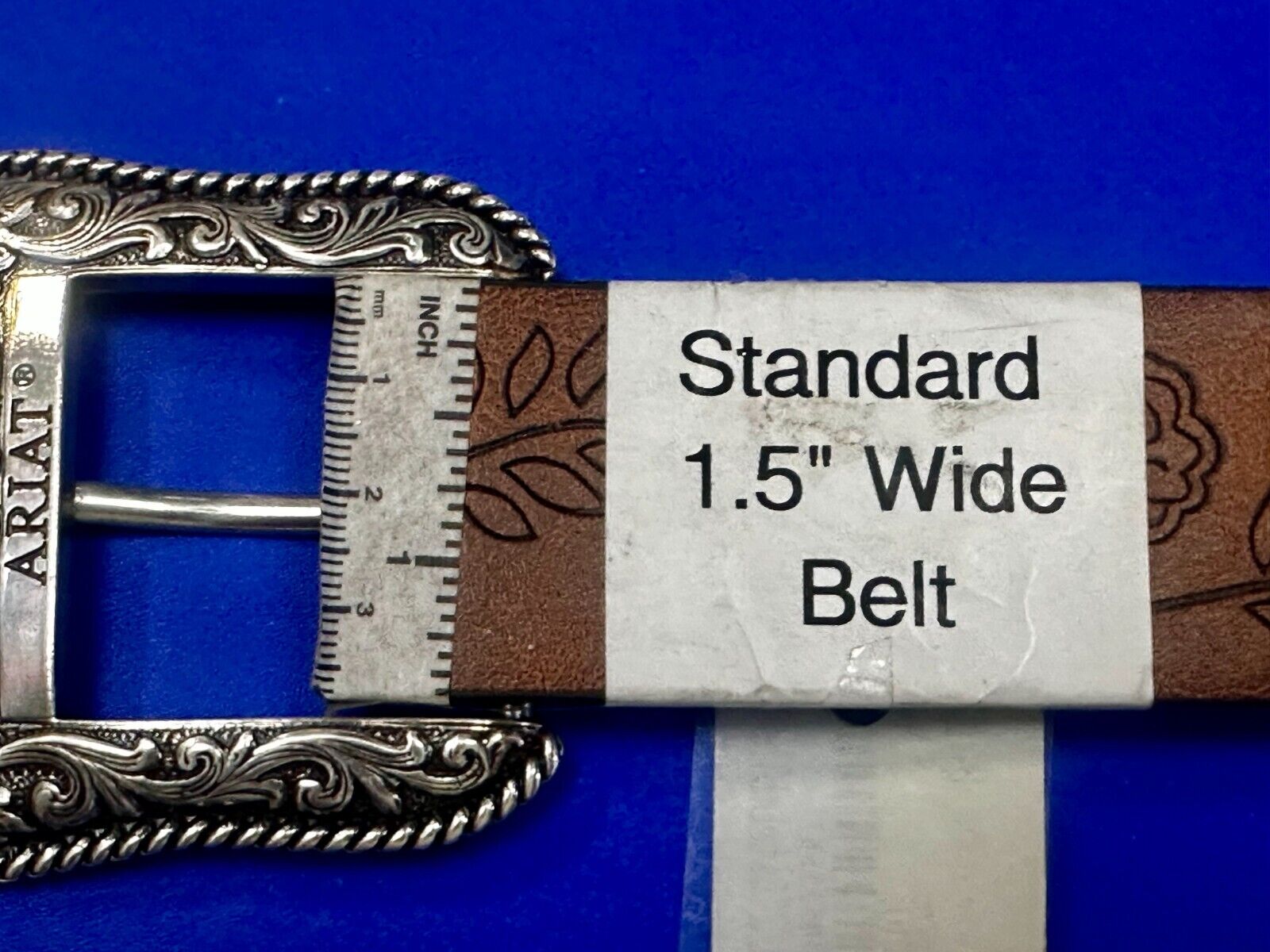 Ariat 2007 Ranger Style Detailed Flower Swirl Rope Outlined Belt Buckle