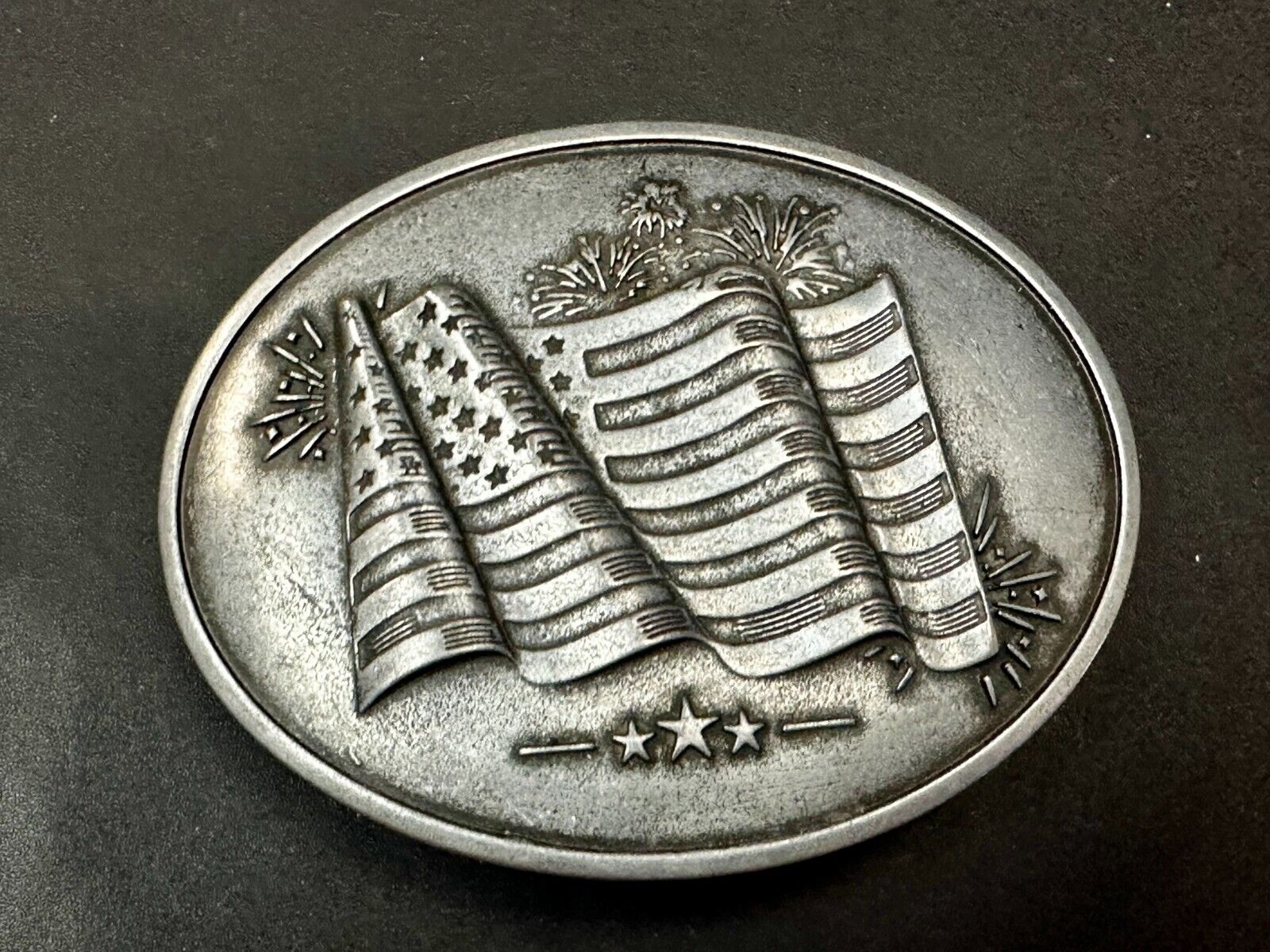 American US Flag Stars Stripes Patriotic Belt Buckle & Can holder by BevBuckle
