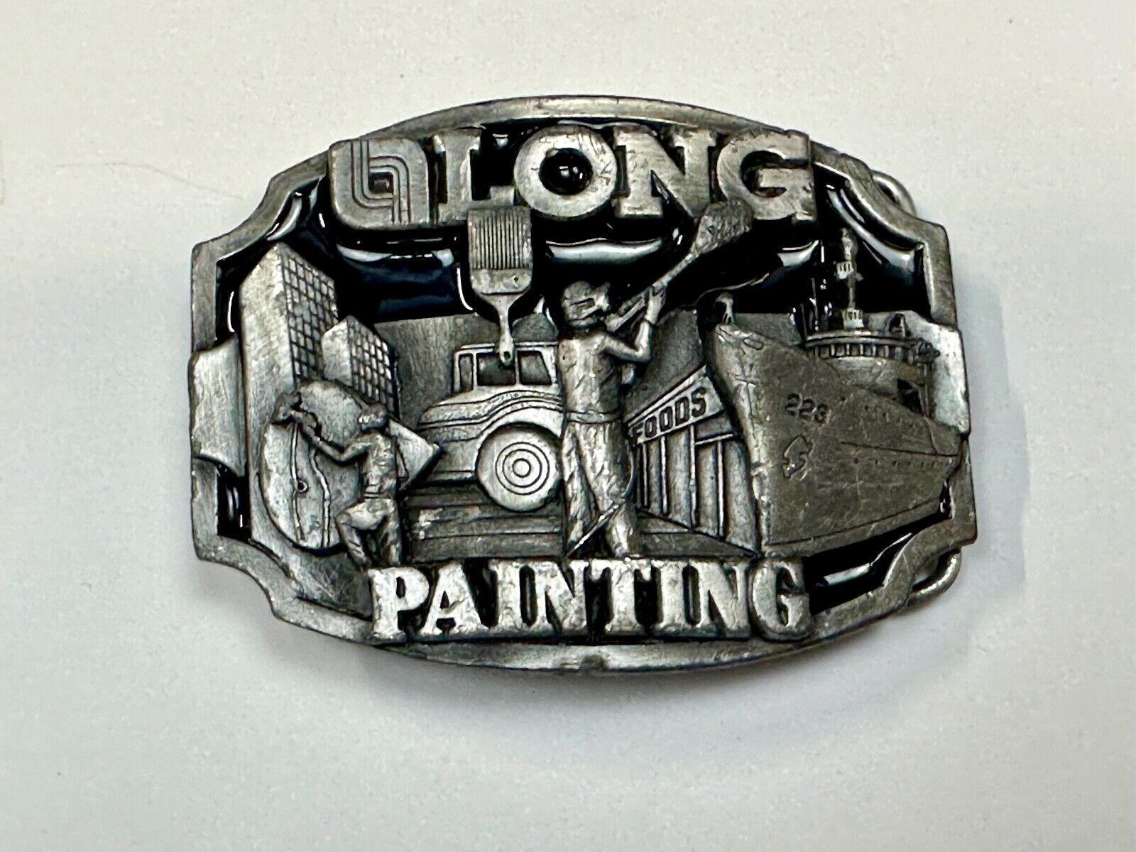 Vintage 1989 LONG painting - Neat Clean Finishing belt buckle