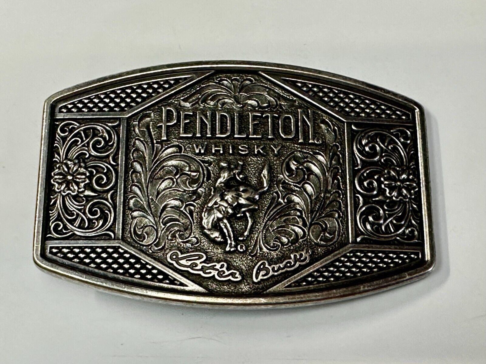 2022 Pendleton Whiskey Let'er Buck Rodeo Cowboy Montana Silversmiths Belt Buckle