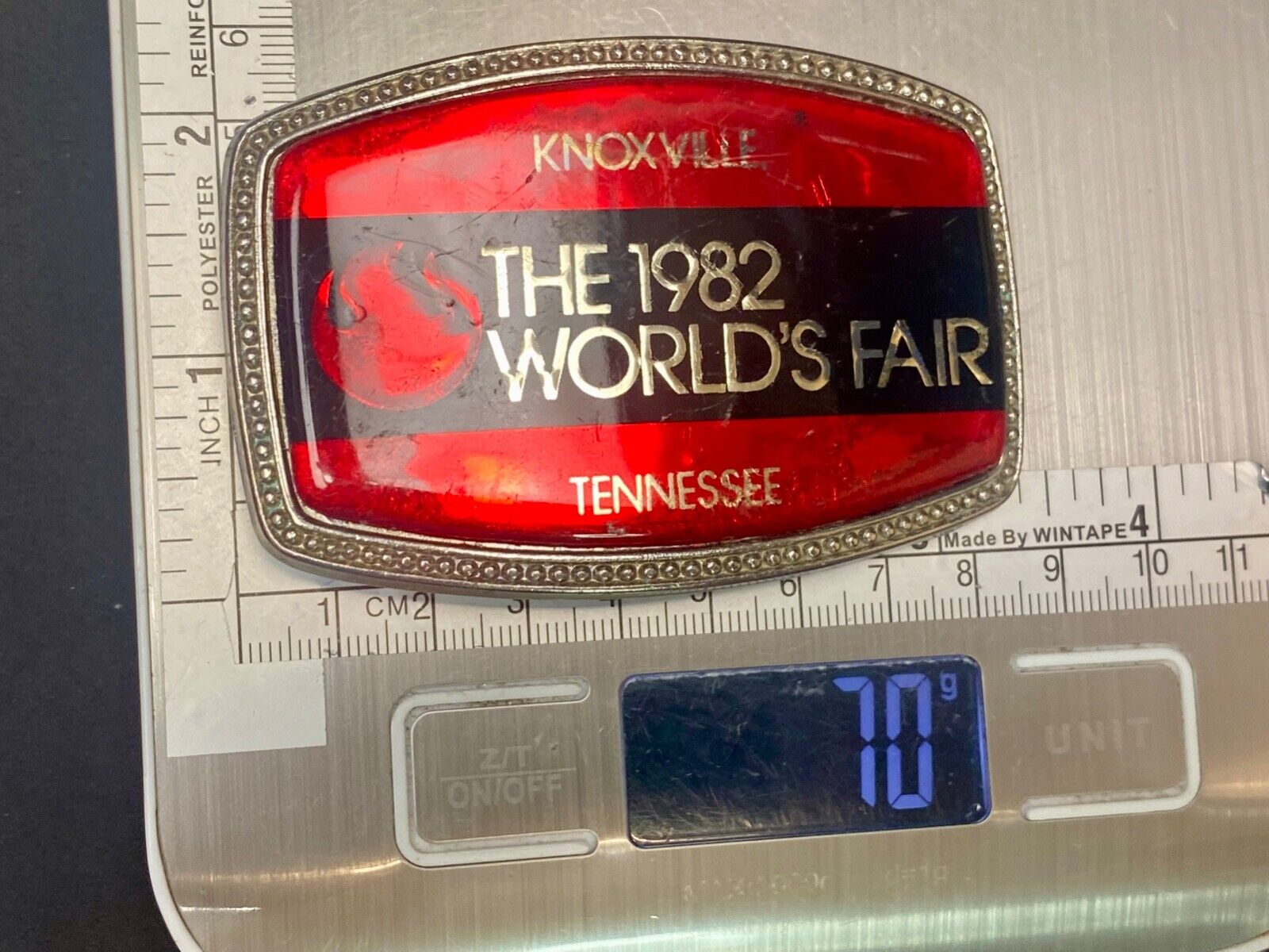 The 1982 Worlds Fair. - Knoxville Tn Tennessee Belt Buckle Sunsphere