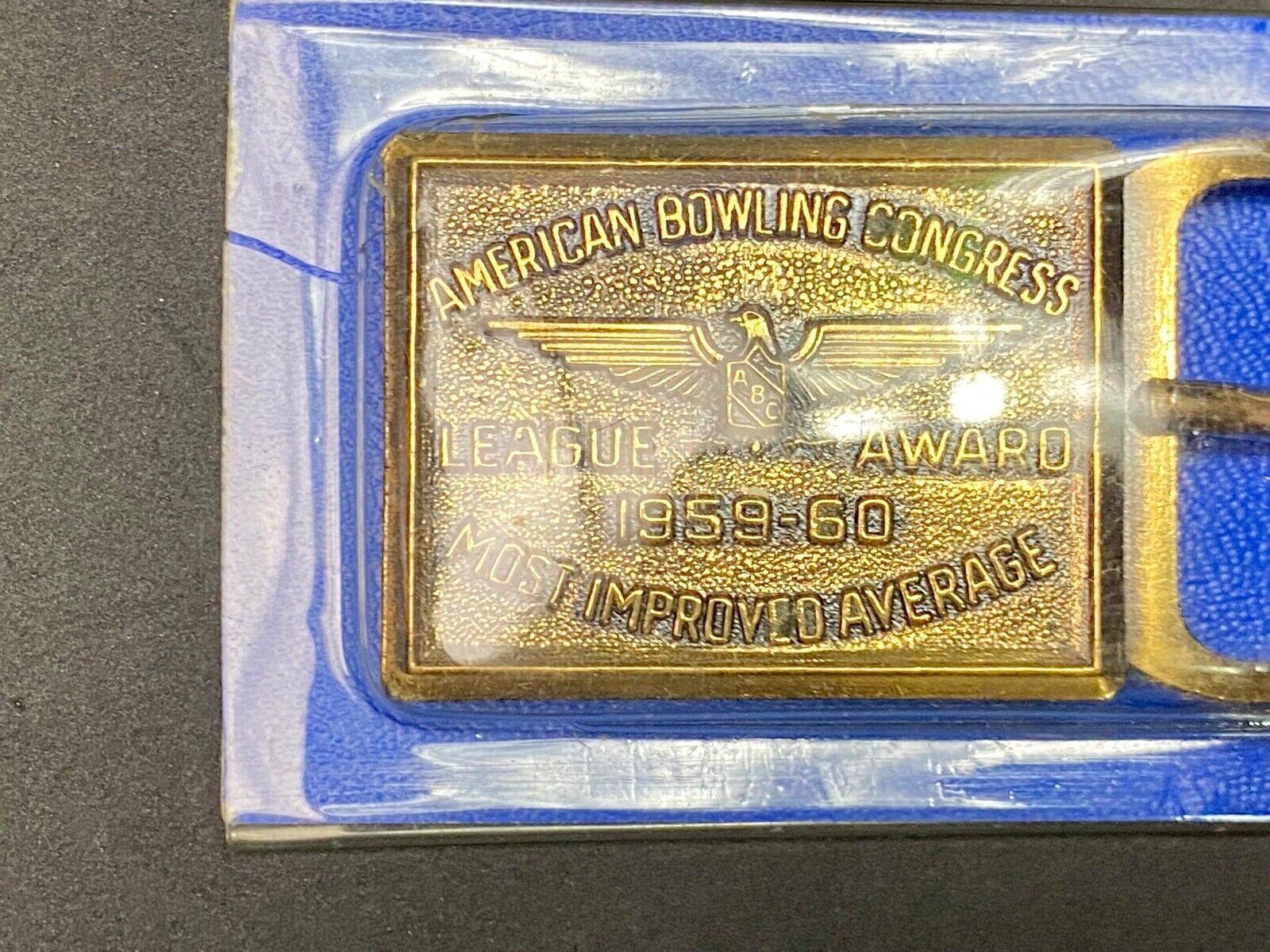 1959 - 1960 Award - Belt Buckle Abc League Award Bowling Most Improved Average