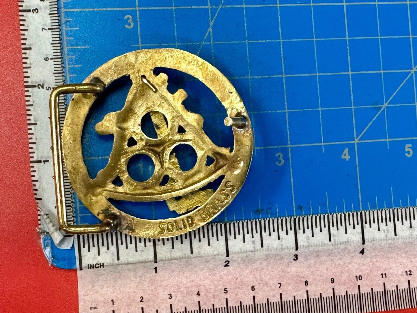 1970s Pendulum Nautical Ships Maritime Ocean solid brass belt buckle