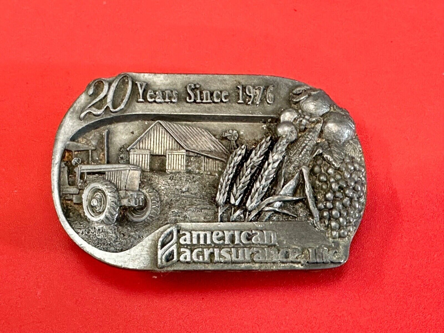 American Agrisurance Inc Farmers Insurance company 20 year 1976 96 belt buckle