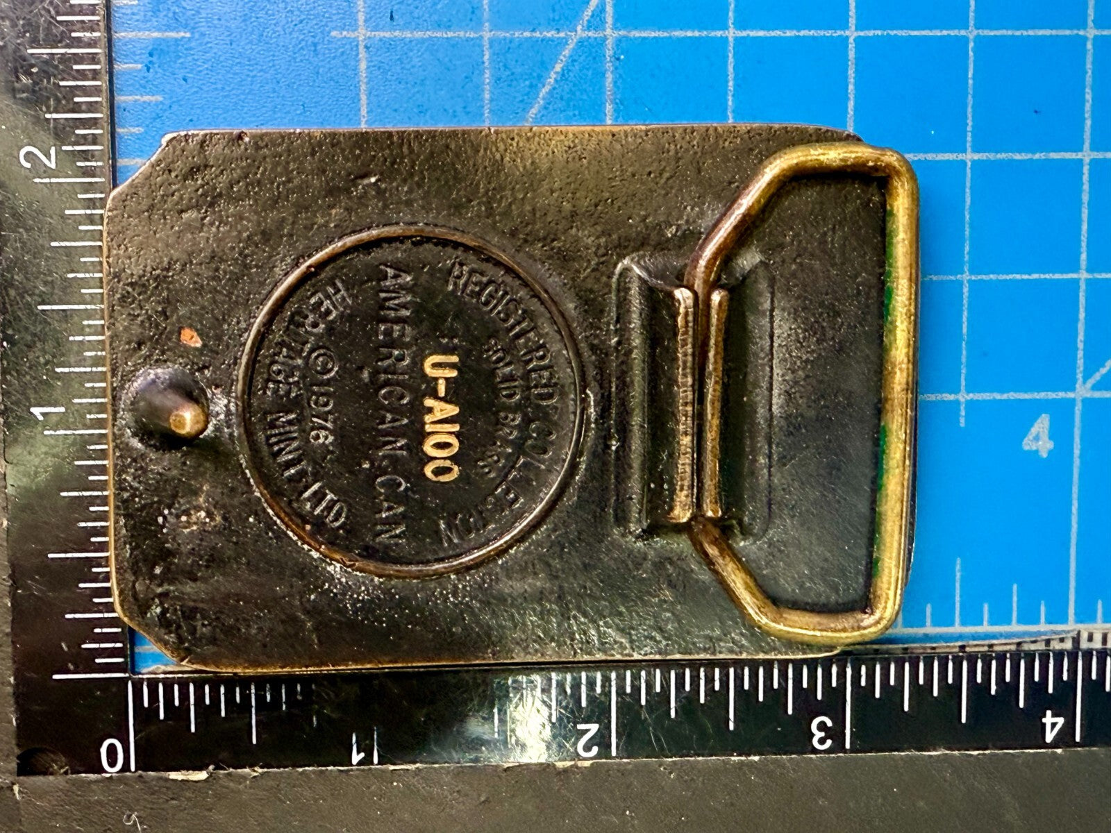 American Can Company 75th Anniversary 1901-1976 Solid Brass Heritage Belt Buckle